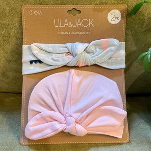 Brand New Lila & Jack Turban & Headband Set 🍼